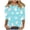 Blue, variant on UVEASISHA Funny Easter Shirts for Women Cute Bunny Graphic Tee Crew Neck 3/4 Sleeve Casual Top Soft Loose Fit Sleepwear Blouses Beige M