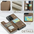 thumbnail image 3 of Mantto Case for Samsung Galaxy S21 Ultra with Card Holder, Retro PU Leather RFID Blocking Credit Card Slots Double Magnetic Clasp Flip Kickstand Shockproof Phone Cover for Galaxy S21 Ultra,Brown, 3 of 9