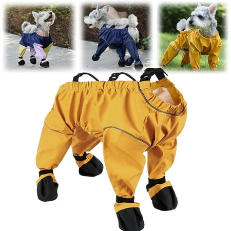 Dirty Proof Dog Coat  Dog Boots Leggings Waterproof Anti-Slip Shoes Pet Paws Protector Dirty-Proof Adjustable Suspenders for Outdoor Winter Snow Rain Hiking Walking