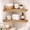 Set of 2 (Walnut Brown, Beveled), variant on 3-Piece Rustic Farmhouse Whitewashed Floating Corner Wall Shelves for Storage and Display - Set of 3, White