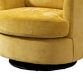 thumbnail image 5 of Swivel Accent Barrel Chair, 31.9"W Chenille Upholstered Round Accent Sofa Chair with 360 Degree Swiveling Metal Base Cozy Club Chair Leisure Arm Chair for Nursery Living Room Hotel Office, Mustard, 5 of 7