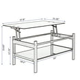 Aukfa Modern Glass Lift Top Coffee Table with Storage for Living Room