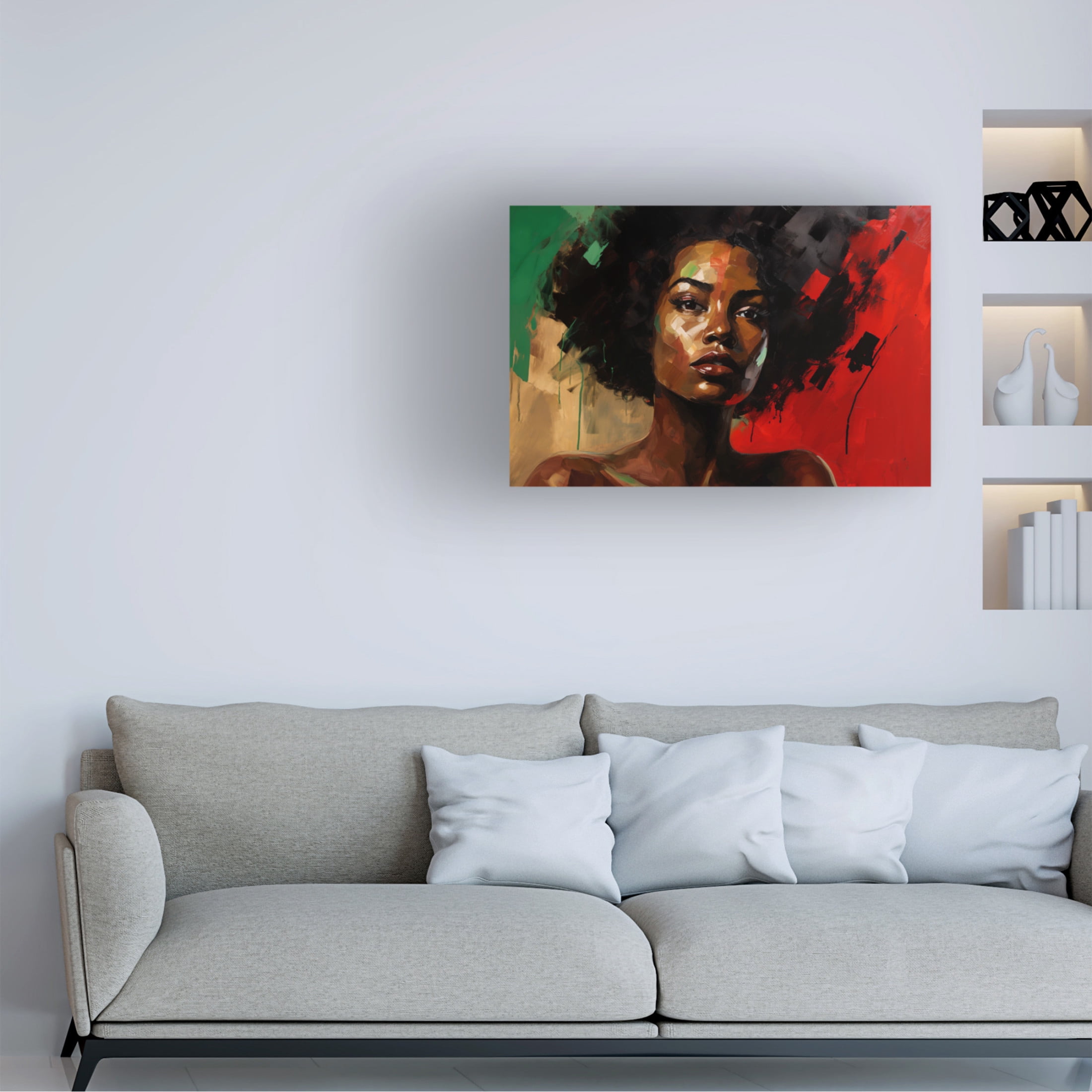 Canvas Wall Art - Ray Heere 'Colorful Model 21' Wall Art for Living Room, Bedroom, or Office Décor by Trademark Fine Art - 47 x 30 Inches