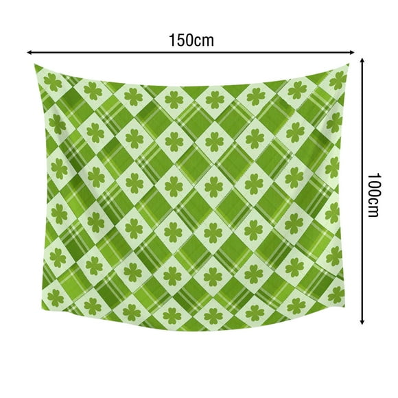 Dainzusyful Christmas Decorations Throw Blanket Happy St Patricks Day Leaves Artistic Tapestry Wall Art Hanging Tapestrie DecorAccessories,Clearance Items