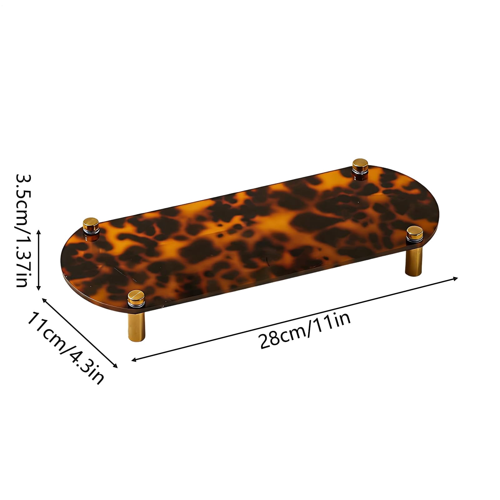 Tortoiseshell Tray  Turtle Shell Bathroom Accessory, Decorative Acrylic Holder, Vintage Style Organizer | Desktop and Bathroom Storage Rack for Home Decoration