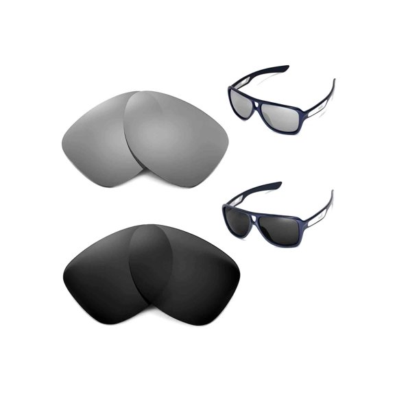 Walleva Polarized Titanium   Black Replacement Lenses For Oakley Dispatch II Sunglasses
