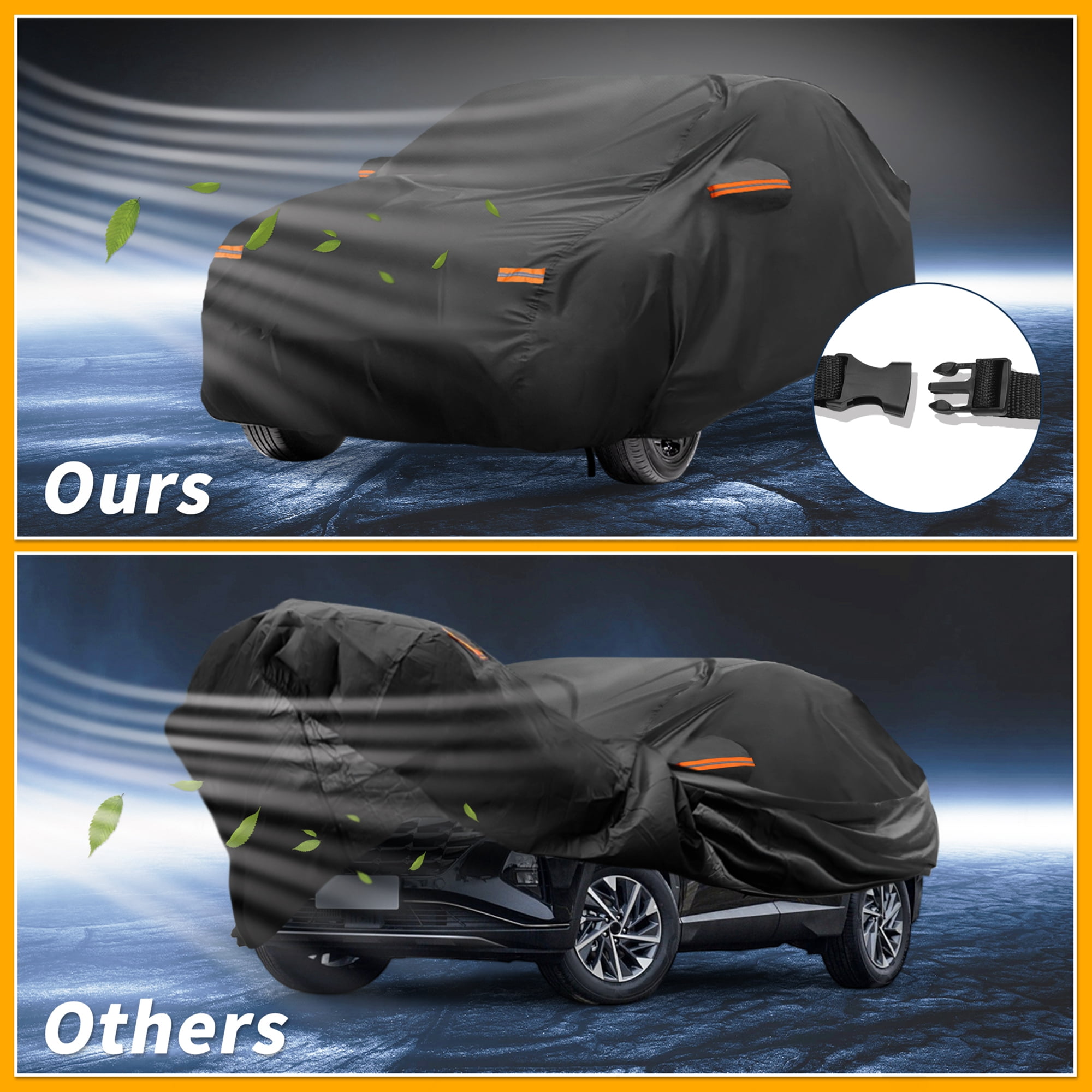 Unique Bargains Waterproof Car Cover for Hyundai Tucson 2004-2025 210D-PU Black