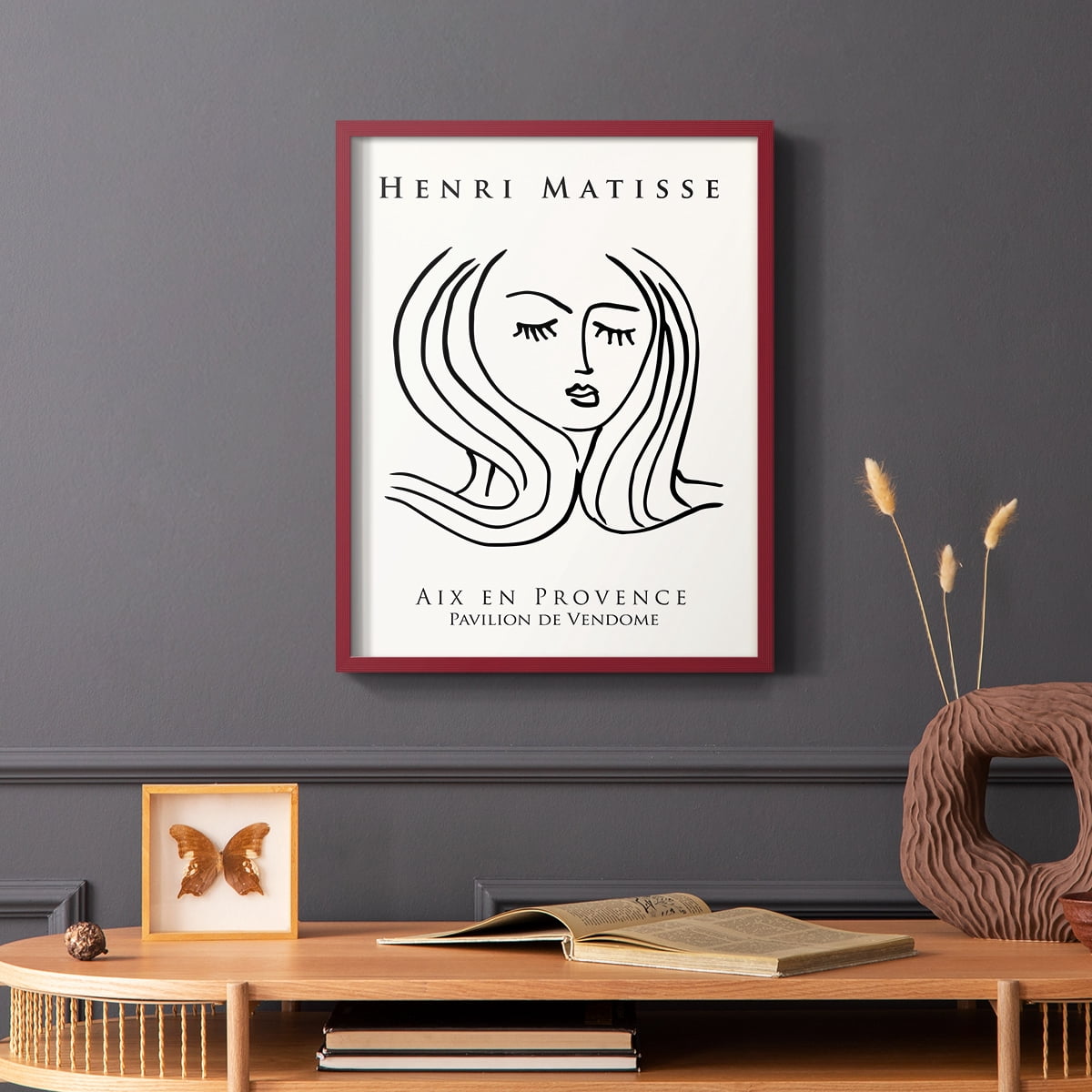 Matisse CXLVII Framed Print in Red Solid Wood 8 x 10 Framed Print