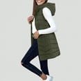 thumbnail image 3 of Towmus Womens Quilted Long Puffer Vest Jacket Full-Zip Sleeveless Winter Down Coats Waistcoat Casual Warm Parkas Overcoat with Hood L-6XL, 3 of 7