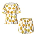 thumbnail image 4 of Naloa Qutumn Tree Women's Short-Sleeved Pajama Set, Loungewear, Summer pajamas, Breathable Cozy - XX-Large, 4 of 9
