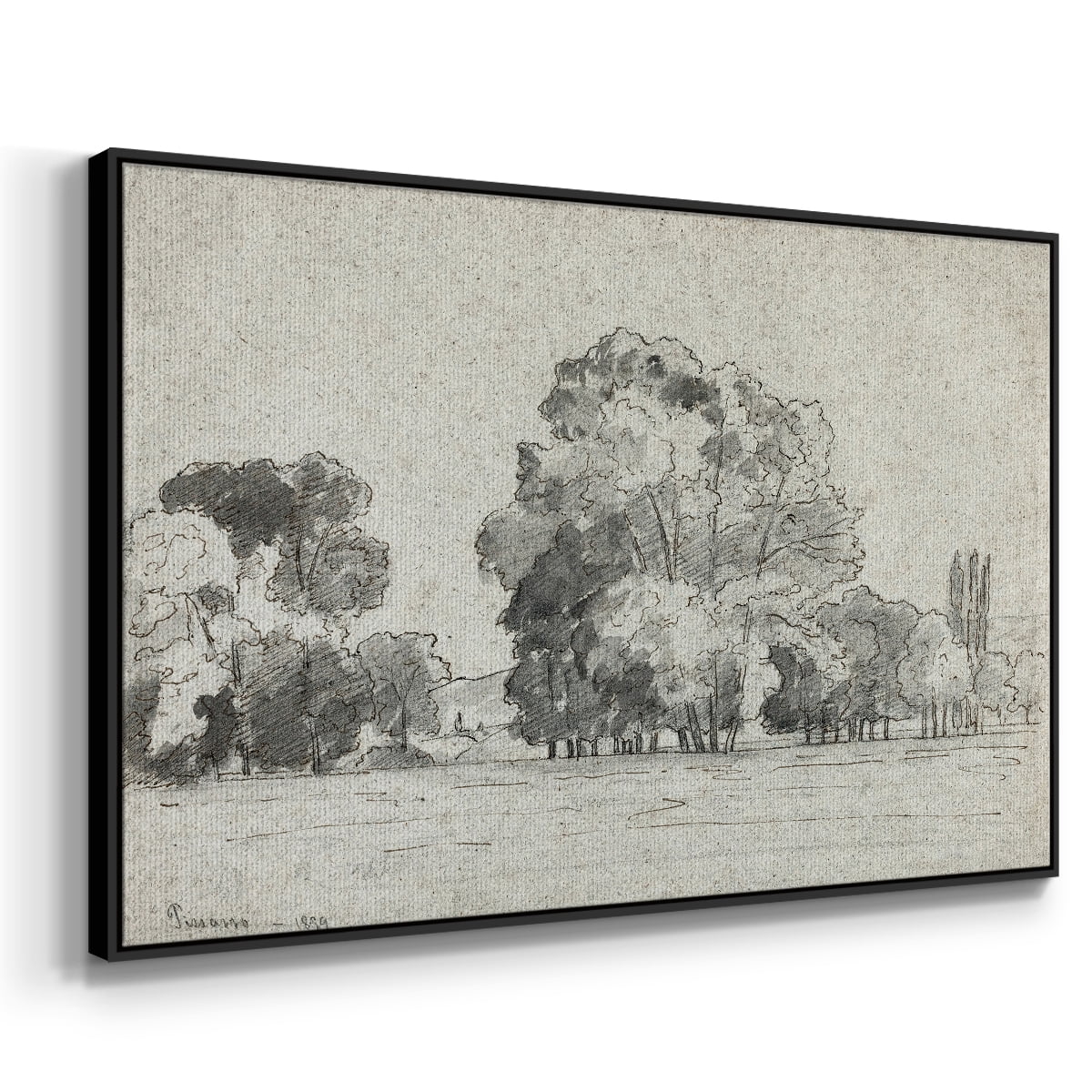 Vintage Landscape-MXIV By Wexford Home Framed in Black Wood Gallery Wrapped Canvas 27 in. x 41 in.