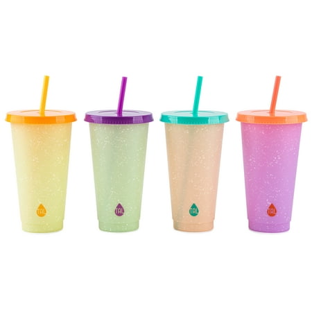 

TAL Color Changing Glitter Cup 24 fl oz Tumbler Multi-Color 4 Pack