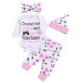 thumbnail image 4 of BULLPIANO Infant Baby Girl Romper Pants Headband Hat Clothes Outfit Set 3-6 Months, 4 of 10