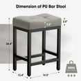 JUSTLET Bar Stools Set of 2, 24'' Counter Height Stools Saddle Stools