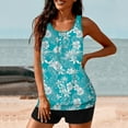 thumbnail image 4 of Womens Tankini Plus Size Women's Tankini Bathing Suits Conservative One Piece Sleeveless Swim Tank Top with Shorts Ladies Floral Print Sport Swimwear, 4 of 7