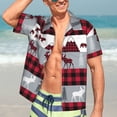thumbnail image 7 of Pofeuu Buffalo Plaid Forest Print Hawaiian Shirt for Men Sleeves Casual Button Down Summer Beach Dress Shirts T-Shirts,Large, 7 of 7