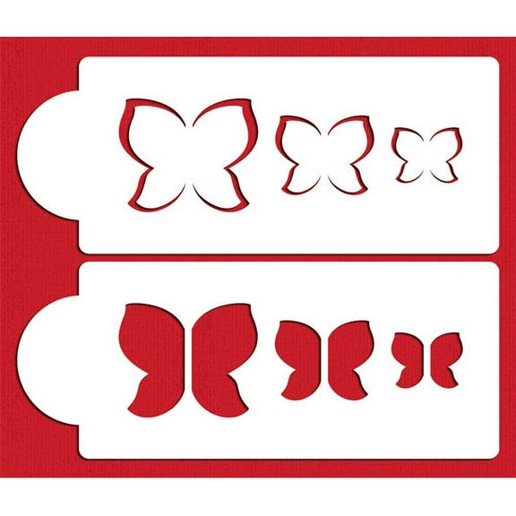 Designer Stencils C031 Butterfly -Three Dimensional Cake Stencil Set, Beige/semi-transparent