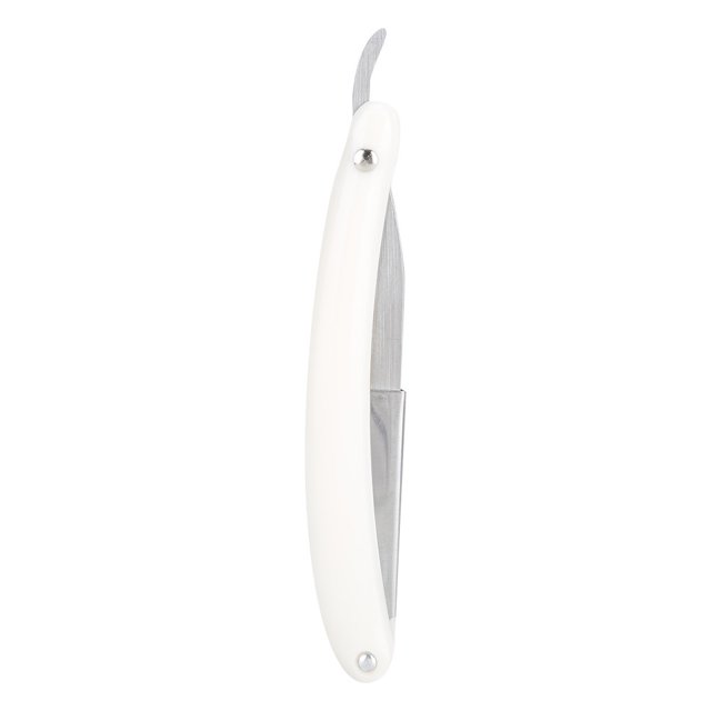 Afeitadora manual para barbería, afeitadora de barba clásica y antigua, soporte para cuchilla, herramienta de aseo facial, color blanco