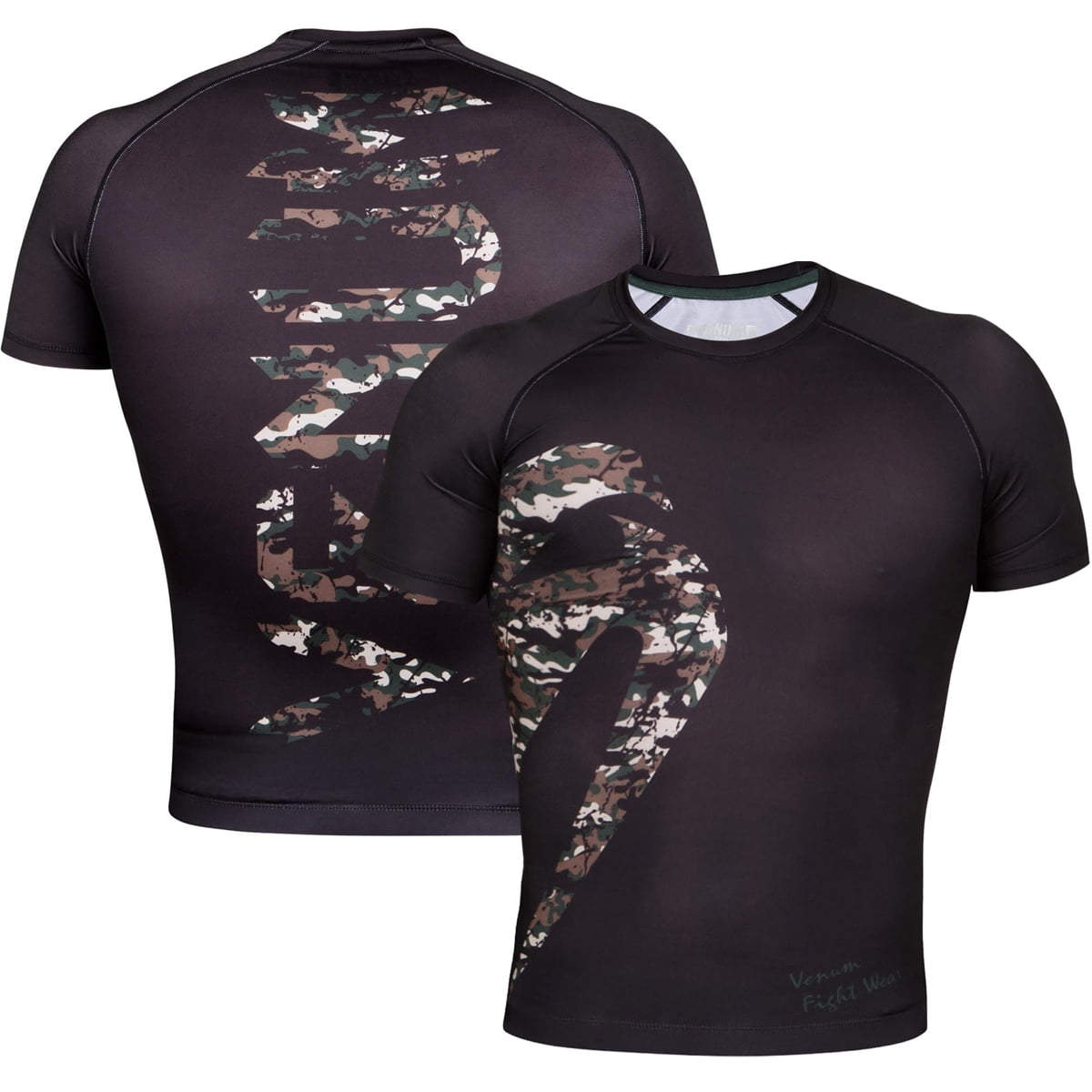 Venum Original Giant Long Sleeve MMA Rashguard Black//Forest Camo