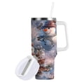 thumbnail image 2 of 40 oz Insulated Stainless Steel Tumbler Double Wall Stainless Steel Tumbler with 2-Way Drinking Snowman Pine Branch, 2 of 9
