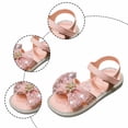 thumbnail image 5 of HGIEYS Toddler Girls Pearl Bear Bow Princess Sandals Open Toe Soft Flat Soled Sandals Summer Fashion Shoes 7-8 Years, 5 of 6