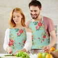 thumbnail image 3 of Pioneer Flower Floral Print Pattern Apron-Garden Aprons for Women with Pockets-Cotton Linen Waterproof Kitchen Cooking Gardening Aprons Adjustable for Kitchen,Cooking,BBQ and Salon 33x27 Inch, 3 of 7