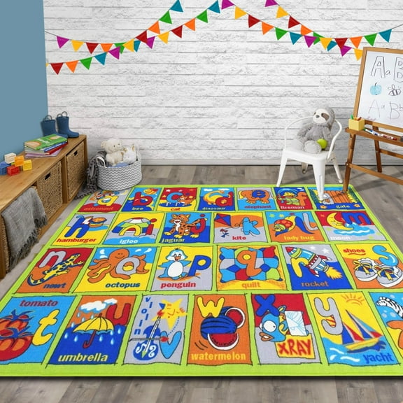 Handcraft Rugs ABC Interactive Learning Area Rug, Non-Slip, Educational