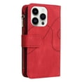 thumbnail image 4 of Allytech Flip Wallet Case for iPhone 15 Pro Max, Vintage PU Leather Folio Stand Shockproof Zipper Pocket 9 Cards Slots Protective Wallet Case Cover for Apple iPhone 15 Pro Max 6.7" - Red, 4 of 13