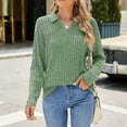 thumbnail image 3 of JNGSA Women V Neck Sweatshirts Casual Long Sleeve Oversized Pullover Sweatshirt Loose Comfy Tops, 3 of 9
