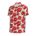 thumbnail image 2 of Rocae Rose Flowers for Men's Short Sleeve Polo Shirt, Quick Drying Performance Moisture Wicking Sports Men's Golf Shirt 3X-Large, 2 of 9
