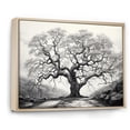 thumbnail image 2 of Designart "Graphite Reverie Monochrome Tree" Floral Floater Framed Wall Art Print, 2 of 7