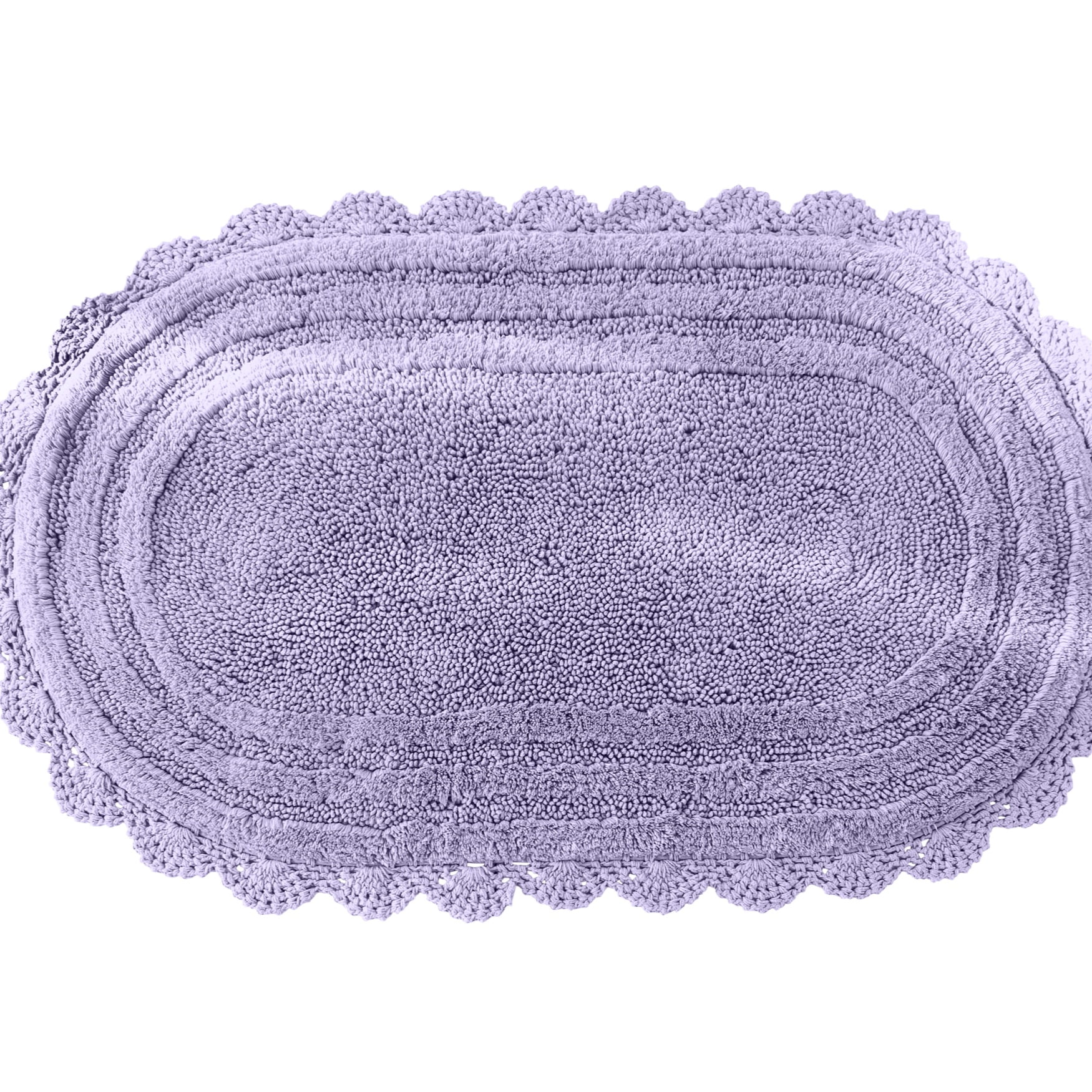 Brylanehome Oval Crochet Bath Rug 24I W 40I L, Lavender