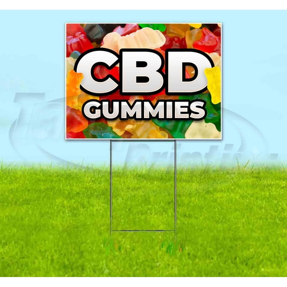 Cbd Gummies (18" x 24") Yard Sign, Includes Metal Step Stake