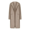 thumbnail image 3 of RYRJJ Womens Trench Coat Long Wool Pea Coats Winter Casual Overcoat Lapel Collar Jacket Outerwear with Pockets(Khaki,S), 3 of 5