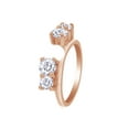 thumbnail image 2 of Round Shape White Cubic Zirconia Four-Stone Solitaire Enhancer Guard Ring 10k Rose Gold Ring Size - 8, 2 of 3