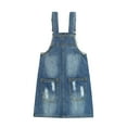 thumbnail image 2 of KIDSCOOL SPACE Little Girls Ripped Adjustable Denim Jean Overall Dress,3-4 Years, 2 of 8