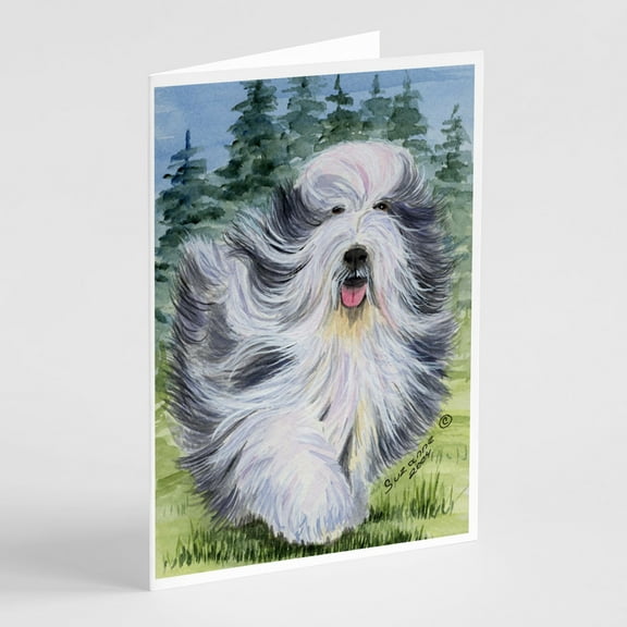 Bearded Collie Greeting Cards and Envelopes Pack of 8