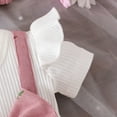 thumbnail image 6 of Pandaie Newborn Baby Girl Clothes Infant Summer Short Ruffle Sleeve Romper Floral Bow Jumpsuit Overalls Cute Outfit with Headband 3-18M Pink, 6 of 8