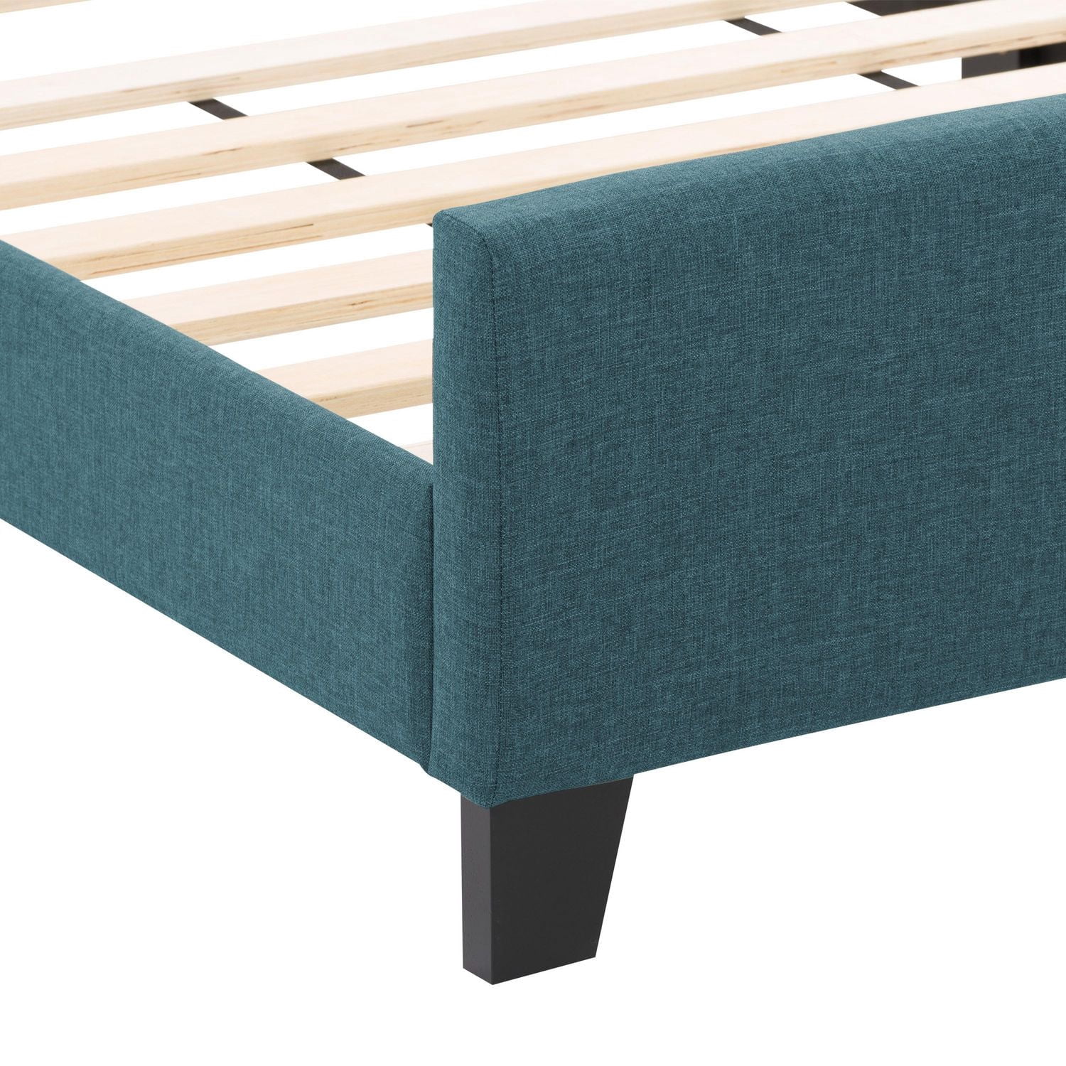 CorLiving Ellery Fabric Upholstered Adult Twin Bed Frame with Slats and Tufted Headboard - No Box Spring Required