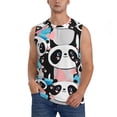 thumbnail image 2 of Lsque Panda Cute Pink Hearts Print Men's Cotton Blend Sleeveless Muscle Shirts (S-3XL)- Moisture Wicking, Odor Protection, UPF 30+,Small, 2 of 8