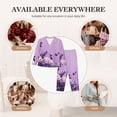 thumbnail image 7 of Haiem Lavender Roses Arrangement Pattern Women’s Long-sleeve Sleepwear,Sleepwear Set,2-piece Loungewear Set,Soft PJs Comfy Nightwear with Pockets-Large, 7 of 7