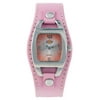 Ladies Pink Leather Strap Watch, Silver Dial