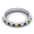 thumbnail image 3 of 0.30 Carat Trendy Round Cut Black Onyx & Citrine Gemstone Anniversary Eternity Bands for Gift Solid 18K White Gold Size 9.5 by Diamond-Capitals, 3 of 8