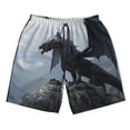 thumbnail image 5 of Goofa Valley Gray Dragon Printed Mens Swim Trunks Summer Quick Dry Short Beach Swimwear Bathing Suits-Large, 5 of 9