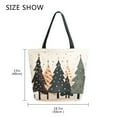 thumbnail image 5 of FORMRS Womens Canvas Tote Bag with Zipper Inner Pocket Shoulder Handbag, Beige Christmas Trees, 5 of 7