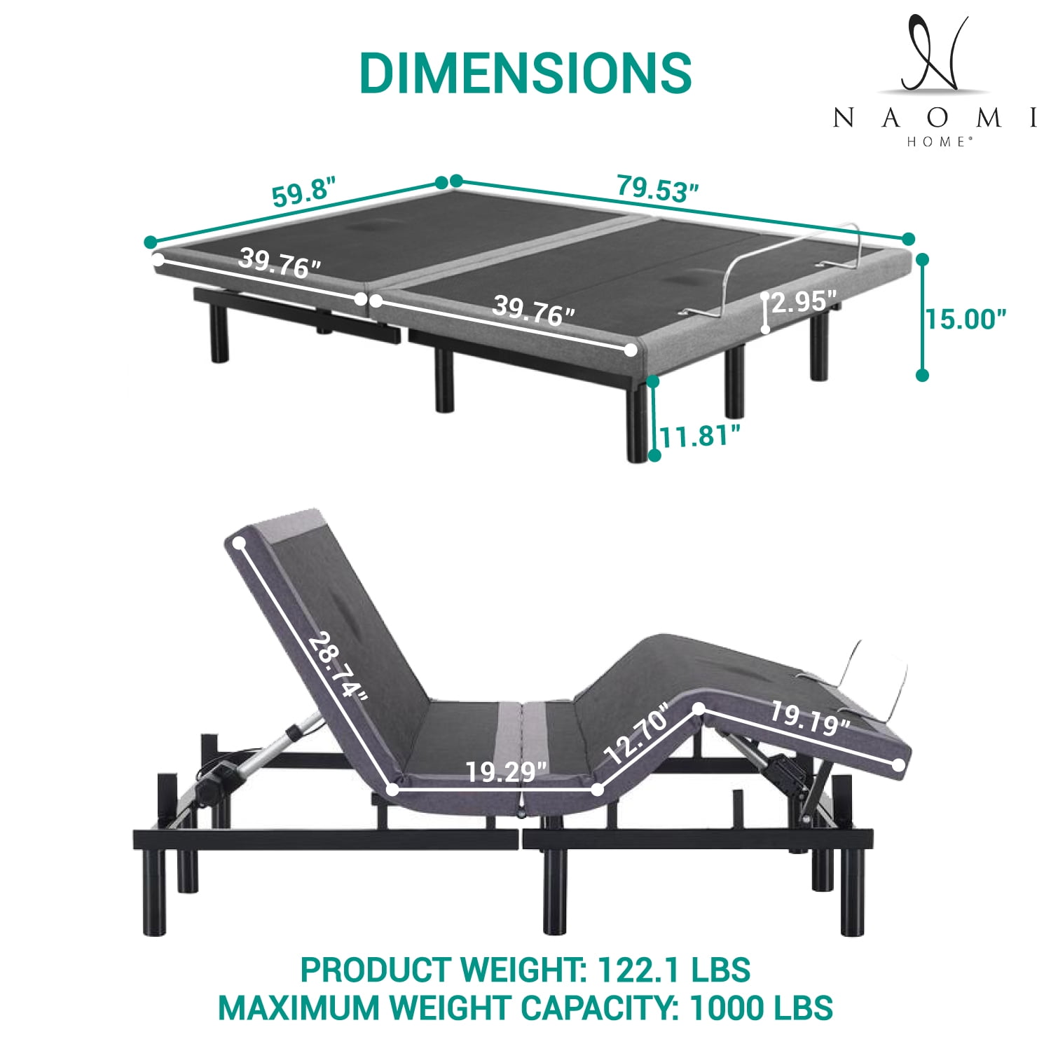 idealBase 14" Foldable Metal Platform Bed Frame Mattress Foundation with Box Spring Replacement White Queen White