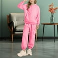 thumbnail image 2 of YunPes Sweatsuit Set for Boys Girls Plain Cotton Hoodies Athletic Pullover Sweatshirts Elastic Waist Cargo Sweatpants Set, 2 of 9