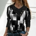 thumbnail image 2 of Pompotops Blouse Décontractée pour Femmes Col Croisé Boutons Imprimés Manches Longues T-shirt, 2 of 8