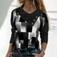 thumbnail image 1 of Puntoco Mujeres Casual Cruz Skew Collar Botones Impreso Blusa de manga larga Camiseta tops Puntoco Puntoco-7307, 1 of 8