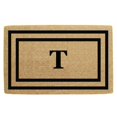 thumbnail image 1 of Nedia Home O2169T 30 x 48 Po Mince Double Cadre Photo Résistant Tapis de Porte de Coco & 44; Monogrammé T - Noir, 1 of 1